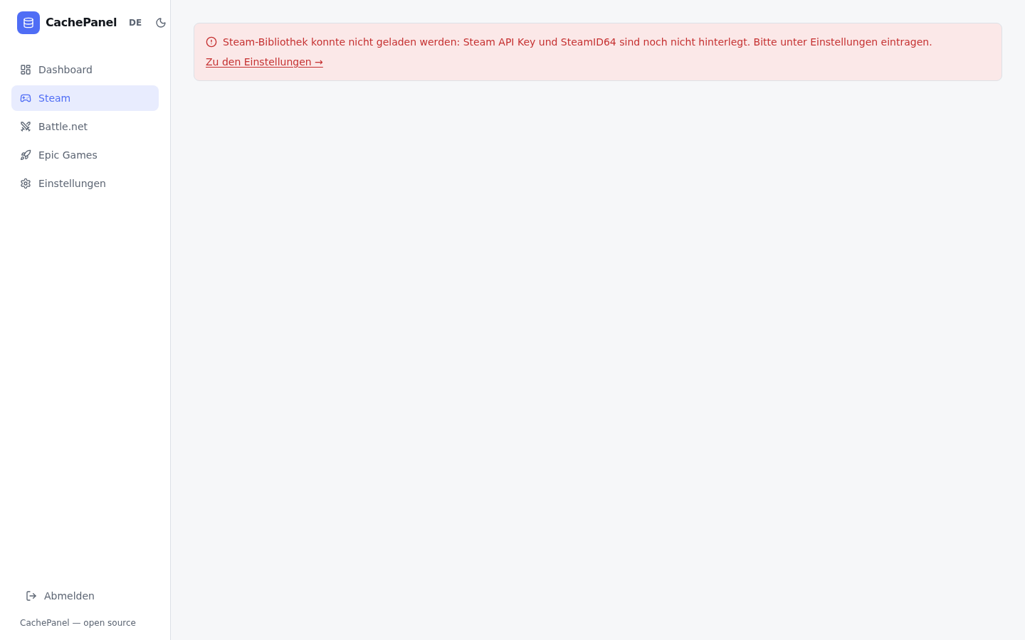 Steam noch nicht eingerichtet